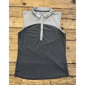 Heather Grey Women’s Size S Grey Colorblock Sleeveless Polo